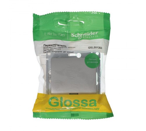 Glossa Платина Переключатель 1-клавишный с подсветкой, сх.6а,10AX  GSL001263  SE