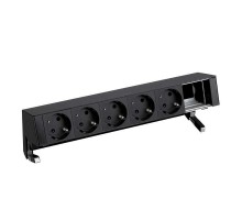 Simon S400 Настольный розеточный блок, 5х2P+E, 1 пустой модуль, черный, Simon 400  42605000-138  Simon