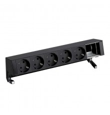 Simon S400 Настольный розеточный блок, 5х2P+E, 1 пустой модуль, черный, Simon 400  42605000-138  Simon