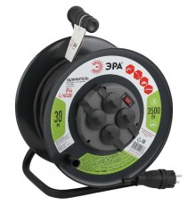 Удлинитель силовой ЭРА RMx-4es-3x2.5-30m-IP44(KG) на м. катушке c/з 4 гн 30м КГ 3х2.5  Б0043058  ЭРА
