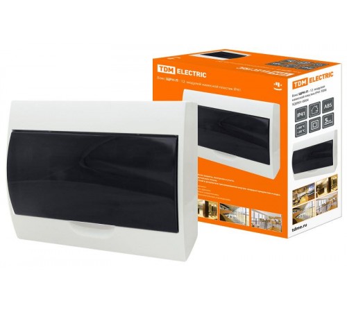 Бокс пластиковый навесной ЩРН-П-12 модулей  IP41   SQ0901-0004  TDM