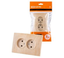 Розетка двойная 2П 10А 250В сосна "Лама"  SQ1815-0324  TDM