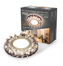 Светильник точечный встраиваемый Backlight BL035 Кругл. Черный/Кристалл/Хром, Gu5.3, LED 2700K  BL035  Gauss