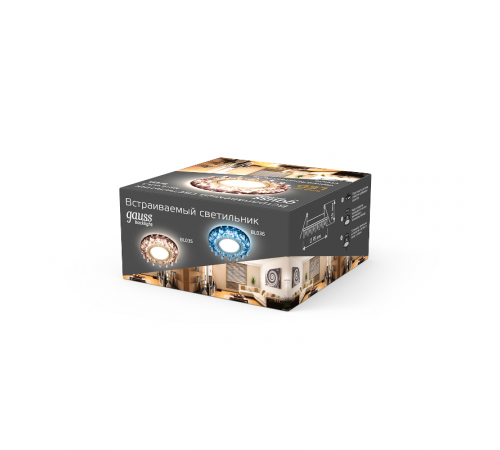 Светильник точечный встраиваемый Backlight BL035 Кругл. Черный/Кристалл/Хром, Gu5.3, LED 2700K  BL035  Gauss