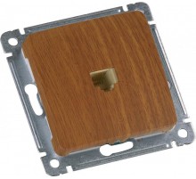 Розетка телефонная скрытой установки, механизм, цвет дуб  РСТ-400-05  HEGEL