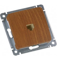 Розетка телефонная скрытой установки, механизм, цвет дуб  РСТ-400-05  HEGEL