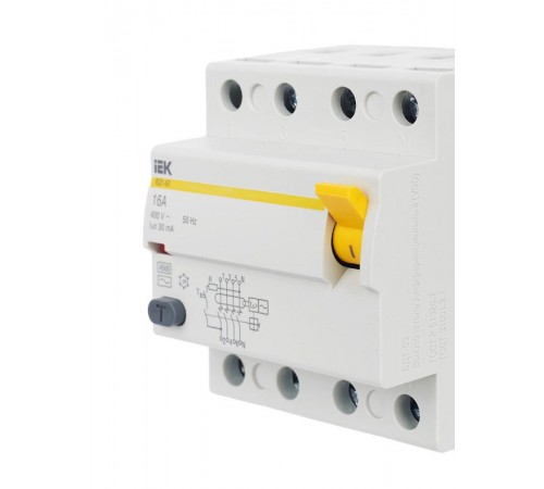 Выключатель дифференциальный (УЗО) ВД1-63 4п 16А 30мА тип AC  MDV10-4-016-030  IEK