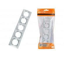 Рамка 5-ти постовая горизонтальная серебр. металлик "Лама"  SQ1815-0237  TDM