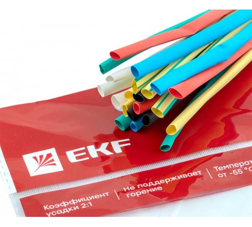 Термоусаживаемая трубка ТУТ нг 4/2 набор:7 цветов по 3шт. 100мм. EKF PROxima  tut-n-4  EKF