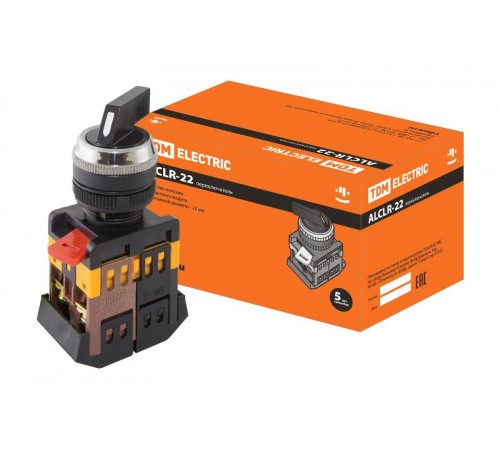 Переключатель АLСLR-22 черный на 3 фиксир.положения I-O-II 1з+1р   SQ0703-0006  TDM