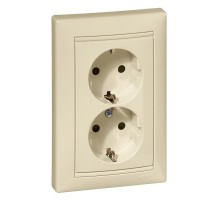 Valena Сл. кость Розетка 2-ая с/з с защитными шторками  774371  Legrand