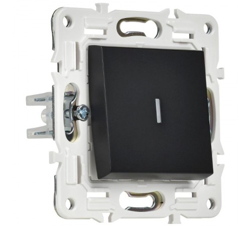 SKANDY Выключатель 1-клавишный с индикацией 10А SK-V07Bl черный  SK-V10-1-10-K02  IEK