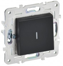 SKANDY Выключатель 1-клавишный проходной с индикацией 10А SK-V08Bl черный  SK-V12-1-10-K02  IEK