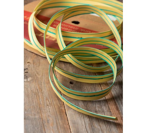 Термоусаживаемая трубка ТУТ нг 25/12,5 жел-зел рулон PROxima  tut-25-yg  EKF