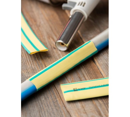 Термоусаживаемая трубка ТУТ нг 25/12,5 желто-зеленая EKF PROxima  tut-25-yg-1m  EKF