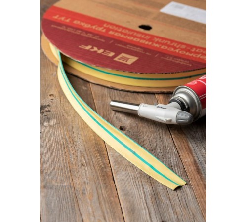 Термоусаживаемая трубка ТУТ нг 25/12,5 жел-зел рулон PROxima  tut-25-yg  EKF