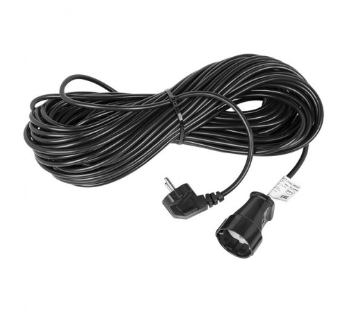 Удлинитель-шнур ПВС 3х0.75, 30 м, с/з, 6 А, 1300 Вт, IP44, черный (Сделано в России)  11-7091  REXANT