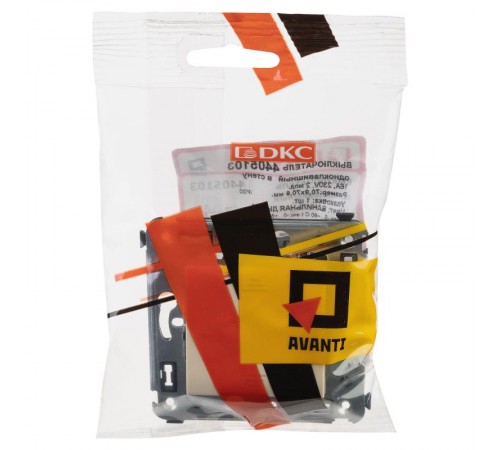 Выключатель одноклавишный в стену, "Avanti", "Ванильная дымка"  4405103  DKC