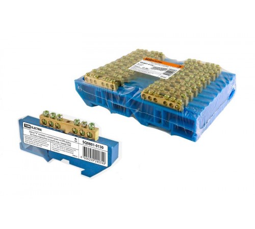 Шина "N" нулевая с изолятором на DIN-рейку 8x12мм стойка бол. 6 групп инд. стикер  SQ0801-0130  TDM