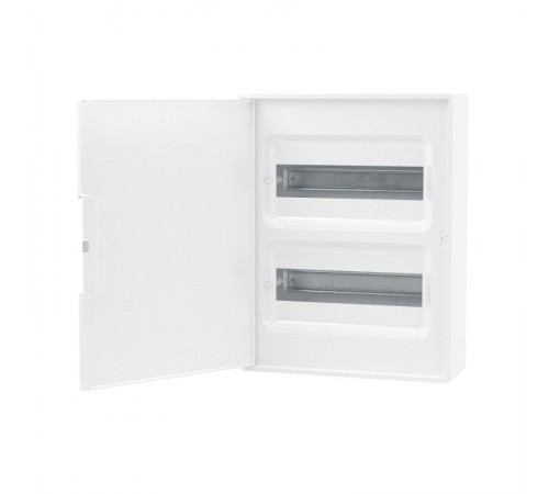 Щиток 24 мод настенный FRAME, белый, с белой дверцей, с 4 шинами PEN (2шт на 8 отв. и 2шт на 6 отв)  F24W1WW  DKC