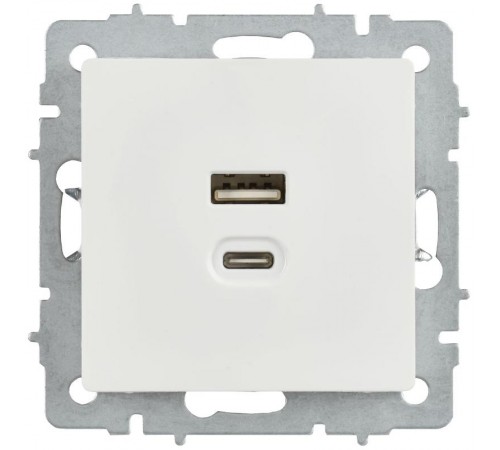 BRITE Роз. USB A+C 45Вт высокоск. зар. РЮ11-2-БрБ бел.  BR-U22-045-K01  IEK