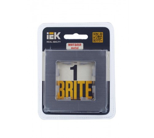 BRITE Рамка 1-ая РУ-1-1-БрА металл алюминий  BR-M12-M-K47  IEK