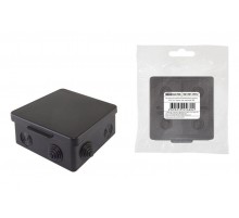 Коробка распределительная о/п 80х80х50мм, крышка, IP54, 7вх., черная, инд. штрихкод  SQ1401-0912  TDM