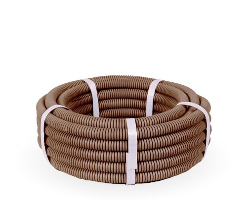 Труба гофрированная ПВХ легкая 350 Н бук д16 (10 м/уп) с/з   PR01.0036  Промрукав