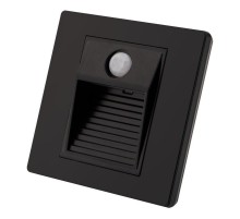 Светильник светодиодный встраиваемый DK1020-BK в стену c ДД и освещенности, IP20, LED 3000, 1Вт, черный, пластик  DK1020-BK  DENKIRS