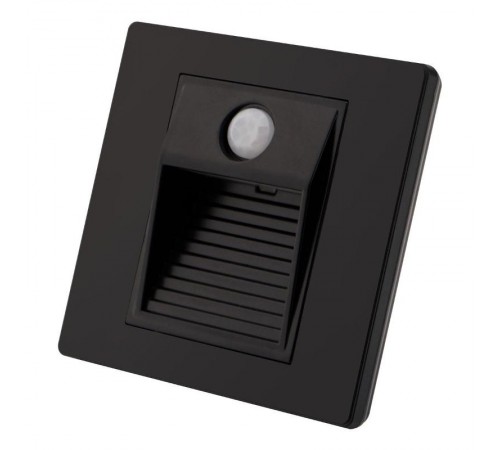 Светильник светодиодный встраиваемый DK1020-BK в стену c ДД и освещенности, IP20, LED 3000, 1Вт, черный, пластик  DK1020-BK  DENKIRS