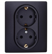 Inspiria Антрацит Розетка 2-ая с заземлением со шторками в сборе 16А 250В винтовые зажимы  673453  Legrand