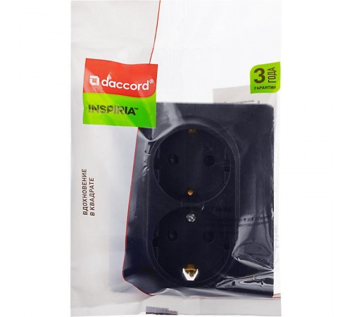 Inspiria Антрацит Розетка 2-ая с заземлением со шторками в сборе 16А 250В винтовые зажимы  673453  Legrand