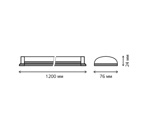 Светильник светодиодный линейный WLF-2 IP40 1200*76*24мм 36W 3260lm 6500K сталь 1/20  844425336  Gauss