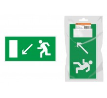 Знак "Направление к эвакуационному выходу налево вниз" 350х124мм для ССА инд. упаковка  SQ0817-1002  TDM