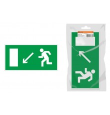 Знак "Направление к эвакуационному выходу налево вниз" 350х124мм для ССА инд. упаковка  SQ0817-1002  TDM