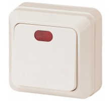 2-102-02 Intro Выключатель с подсветкой, 10А-250В, IP20, ОУ, Quadro, сл.кость  Б0027635  Intro