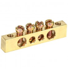 Шина "N" нулевая 6х9мм 4/2 (4 группы/крепеж по краям) (10 шт/уп)  PR08.28873  Промрукав