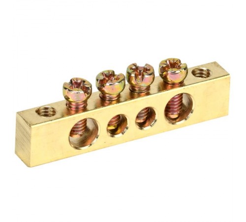 Шина "N" нулевая 6х9мм 4/2 (4 группы/крепеж по краям) (10 шт/уп)  PR08.28873  Промрукав