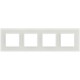 Рамка для розеток и выключателей Elegance 14-5104-01М на 4 поста, стекло, белый матовый+бел.  Б0065838  ЭРА