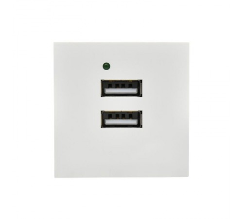 PRIMER РКЮ-23-40-П Розетка USB A+A 4,2А (2 мод.) бел.  PR-KK40D-RU-0-2-AA-K01  IEK