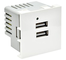 PRIMER РКЮ-23-40-П Розетка USB A+A 4,2А (2 мод.) бел.  PR-KK40D-RU-0-2-AA-K01  IEK