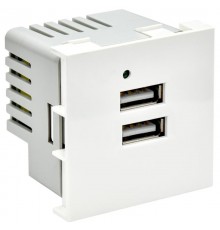 PRIMER РКЮ-23-40-П Розетка USB A+A 4,2А (2 мод.) бел.  PR-KK40D-RU-0-2-AA-K01  IEK
