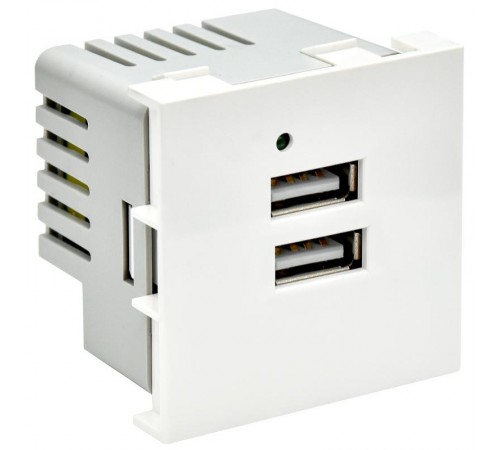 PRIMER РКЮ-23-40-П Розетка USB A+A 4,2А (2 мод.) бел.  PR-KK40D-RU-0-2-AA-K01  IEK