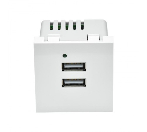 PRIMER РКЮ-23-40-П Розетка USB A+A 4,2А (2 мод.) бел.  PR-KK40D-RU-0-2-AA-K01  IEK