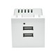 PRIMER РКЮ-23-40-П Розетка USB A+A 4,2А (2 мод.) бел.  PR-KK40D-RU-0-2-AA-K01  IEK