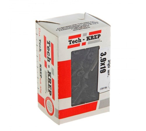 Саморез ШС ГВЛ 3,9х19 (200 шт) - коробка с окном ( 0,225 кг)  112701  Tech-KREP