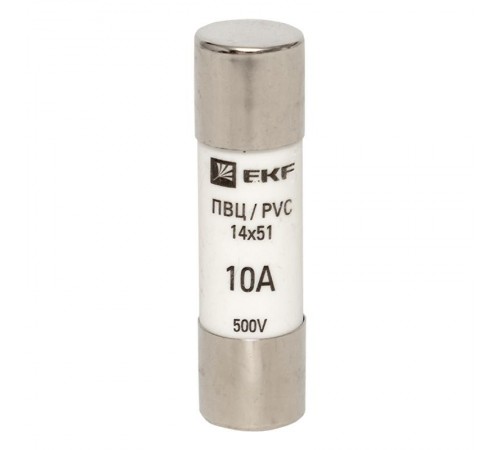 Плавкая вставка цилиндрическая ПВЦ (14х51) 10А  pvc-14x51-10  EKF