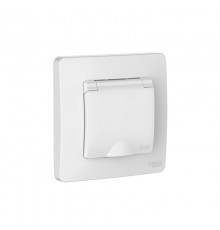 Blanca Белый С/У IP44 Розетка с заземлением со шторками, с крышкой, 16А, 250В  BLNRS441111   SE