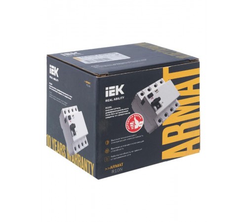 Выключатель дифференциальный (УЗО) R10N 4P 63А 300мА тип AC ARMAT  AR-R10N-4-063C300  IEK