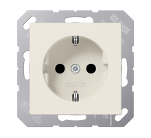 Штепсельная розетка SCHUKO 16А / 250В, пружинные зажимы; дюропласт; слоновая кость; A500  A1520  Jung